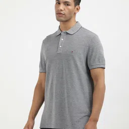 Tommy Hilfiger Men Solid Polo Collar Cotton T-shirt-image-68