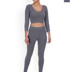 SELFCARE Women Pack of 2 Ribbed Cotton Thermal Set-image-91