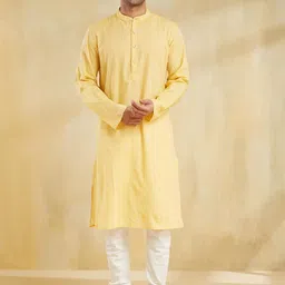Fabindia Striped Band Collar Straight Kurta-picture-29