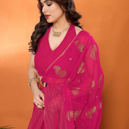 Ekasya Ethnic Motifs Gotta Patti Poly Georgette Saree-image-75
