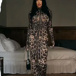 KPOP Women Animal Print Bodycon Dress-image-72