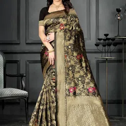 F FASHION Woven Design Zari Pure Silk Banarasi Saree-image-38