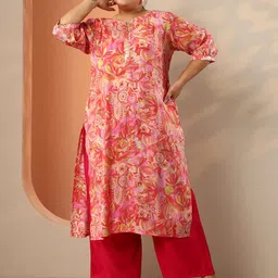 EXTRA LOVE BY LIBAS Women Floral Printed Kurta-picture-14