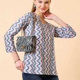 SANGOURI Floral Printed Kurti-image-21