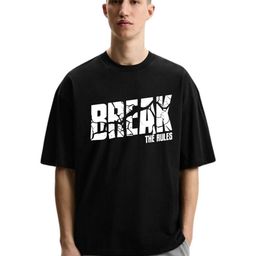 Fashnobic Men Typography Printed Round Neck Cotton Oversized T-shirt-image-33