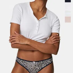 Marks & Spencer Women Pack Of 5 Printed Bikini Briefs-6
