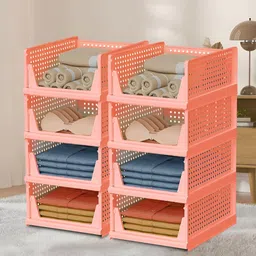 RUBOXA Pink Set of 6 Regular Multi-Utility Organisers-43