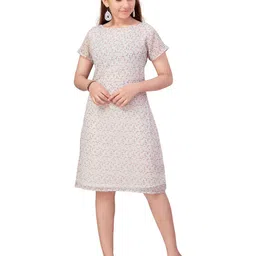 BAESD Floral Print Georgette A-Line Dress-picture-10