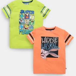 Here&Now X Game Begins Boys Assorted Pack Of 2 Printed Pure Cotton T-shirt-image-85