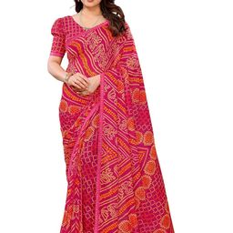 Moda Rapido Bandhani Beads and Stones Poly Georgette Saree-picture-24