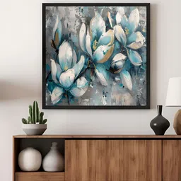 999Store White & Blue Floral Canvas Wall Art-image-84