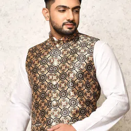 RANAK Digital Printed Woven Nehru Jacket image 3