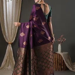 Mitera Woven Design Zari Silk Blend Banarasi Saree image 2