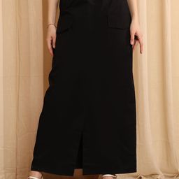 NEUDIS Front Slit With Side Pockets Straight Maxi Skirt-picture-20