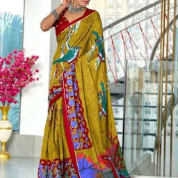 Anouk Ethnic Motifs Pure Cotton Block Print Saree-picture-26