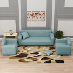 Myntra Elegant Homes Blue Diamond Self Design5 Seater Sofa Cover With Arms-9