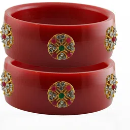 Vidhya Kangan Red Plastic Bangles-image-66