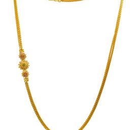 Anouk Gold-Plated Artificial Stone Studded Flower Mop Minimal Chain-image-7