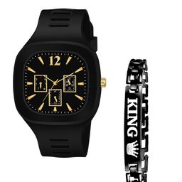 THE SHOPOHOLIC Men Dial Watch Gift Set SQ-BLACK-KING-image-103