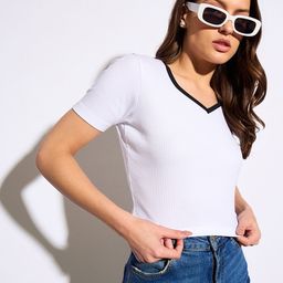 CORSICA Ribbed Fitted Crop Top-image-38
