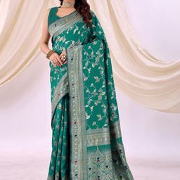 Moda Rapido Woven Design Zari Silk Cotton Banarasi Saree-picture-10