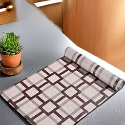 Aura Grey & Brown Printed Water Resistant Anti-Slip Shelf Liner Organiser-image-59