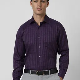 Van Heusen Men Spread Collar Textured Cotton Formal Shirt-picture-9
