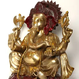 Exotic India Gold-Toned Lord Ganesha Brass Figurine Showpiece-image-44