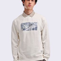 Flying Machine Men Brand Logo Printed Round Neck Cotton Pullover Sweatshirt-picture-45
