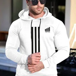 Triptee Men High Neck Striped Hooded Sweatshirt-picture-22