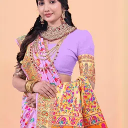 AKSH FASHION Pink Pure Cotton Sarees-picture-19