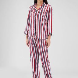 Mystere Paris Women Striped Night suit-image-60