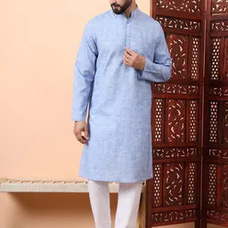 Latest Chikan Garments Geometric Woven Design Mandarin Collar Straight Kurta-image-32