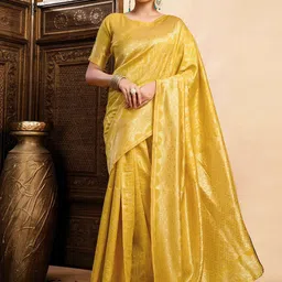 HERE&NOW Woven Design Zari Silk Blend Paithani Saree-picture-39