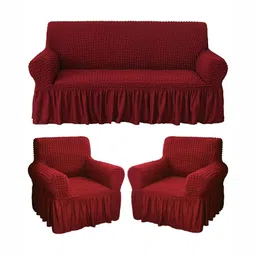 HOUSE OF QUIRK 280 Gsm Durable Washable Universal 3 + 1 + 1 Seater Sofa Covers-image-27