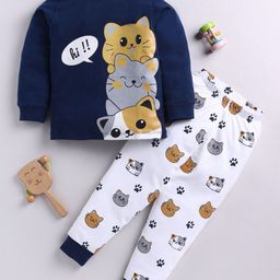 BLUSHES Kids Printed Long Sleeves Pure Cotton Sweatshirt With Joggers-picture-22