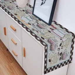PRAKARTIK Brown & Beige Printed Pure Cotton Durable Table Runner-image-54