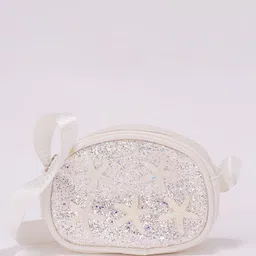 Pantaloons Junior Ethnic Motifs Embellished PU Half Moon Sling Bag with Bow Detail-18