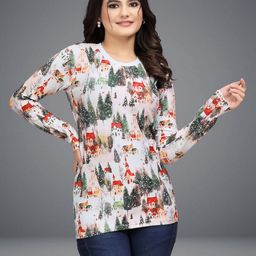 VGHCFASHION Women Floral Printed Applique T-shirt-image-18
