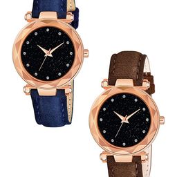Gopal Shopcart Unisex Pack of 2 Embellished Regular Analogue Watches-GR379RG 12D-image-93