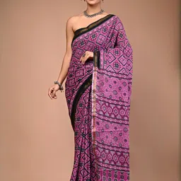 Lovwear Purple Pure Cotton Sarees-picture-42