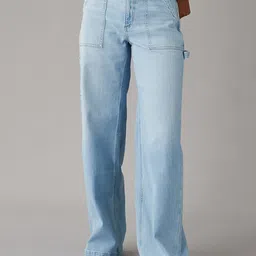 AMERICAN EAGLE OUTFITTERS Women Relexed Fit Mid-Rise Light Fade Jeans-image-97