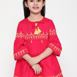 Miss & Chief Embroidered Bell Sleeve Top-image-95