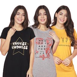 TRENDY WORLD Women Black Tshirts-image-93