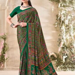 Reboot Fashions Bandhani Pure Crepe Saree-7