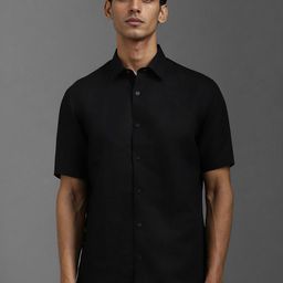 Louis Philippe Men Classic Spread Collar Solid Linen Formal Shirt-image-29