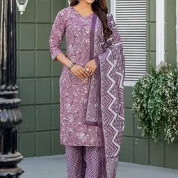 devkison Designer Women Paisley Printed Regular Kurta with Churidar & With Dupatta-image-8