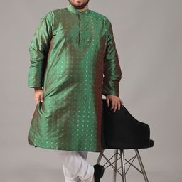 SOJANYA PLUS Men Ethnic Motifs Regular Kurta with Pyjamas image 5