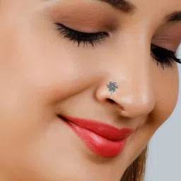 Vama 12 pcs Oxidized Silver Black Nose Pin Nose Pin Pressing Clip on Type Ring Stud-19
