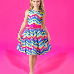 Tiny Girl Girl Chevron Print Belted Fit & Flare Dress-image-88